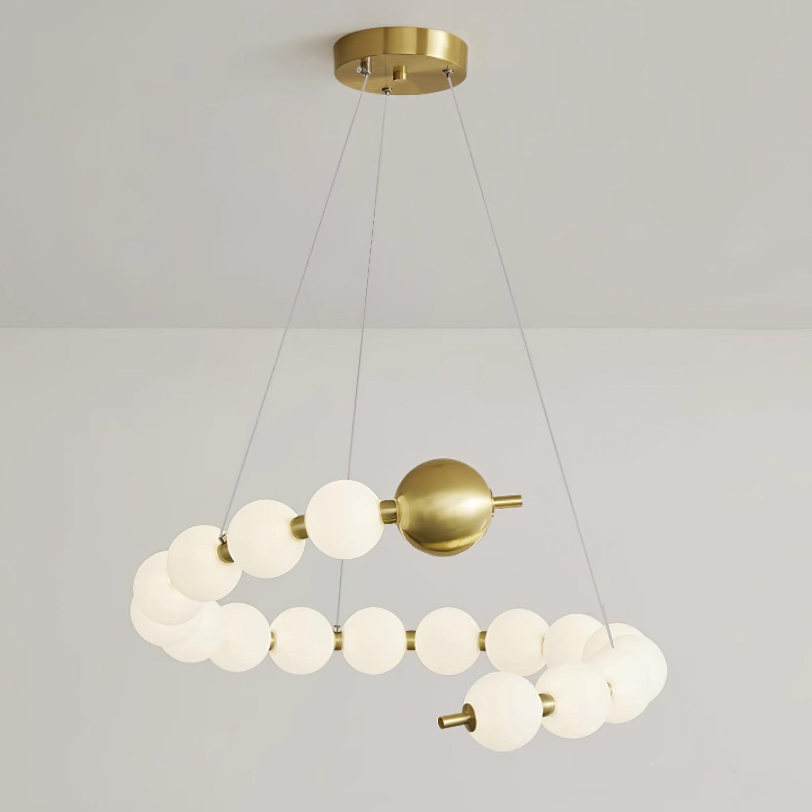 Lámpara de Araña Killian de Perlas con Diseño Elegante y Luz LED Integrada - Acabado en Oro 0