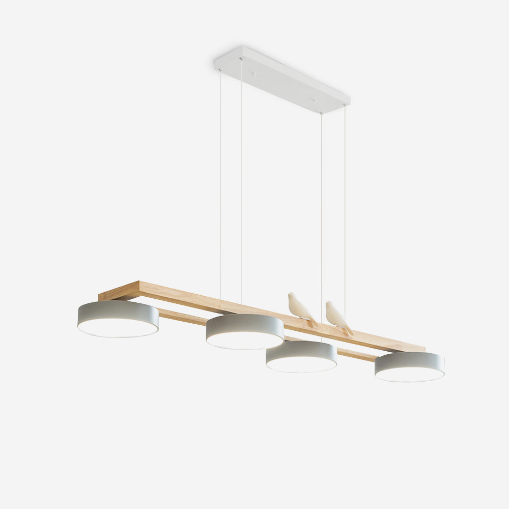 Lámpara de Araña Larga Sienna con 3 Pantallas Minimalistas y Diseño Natural - Ideal para Comedor y Salas de Estar 1