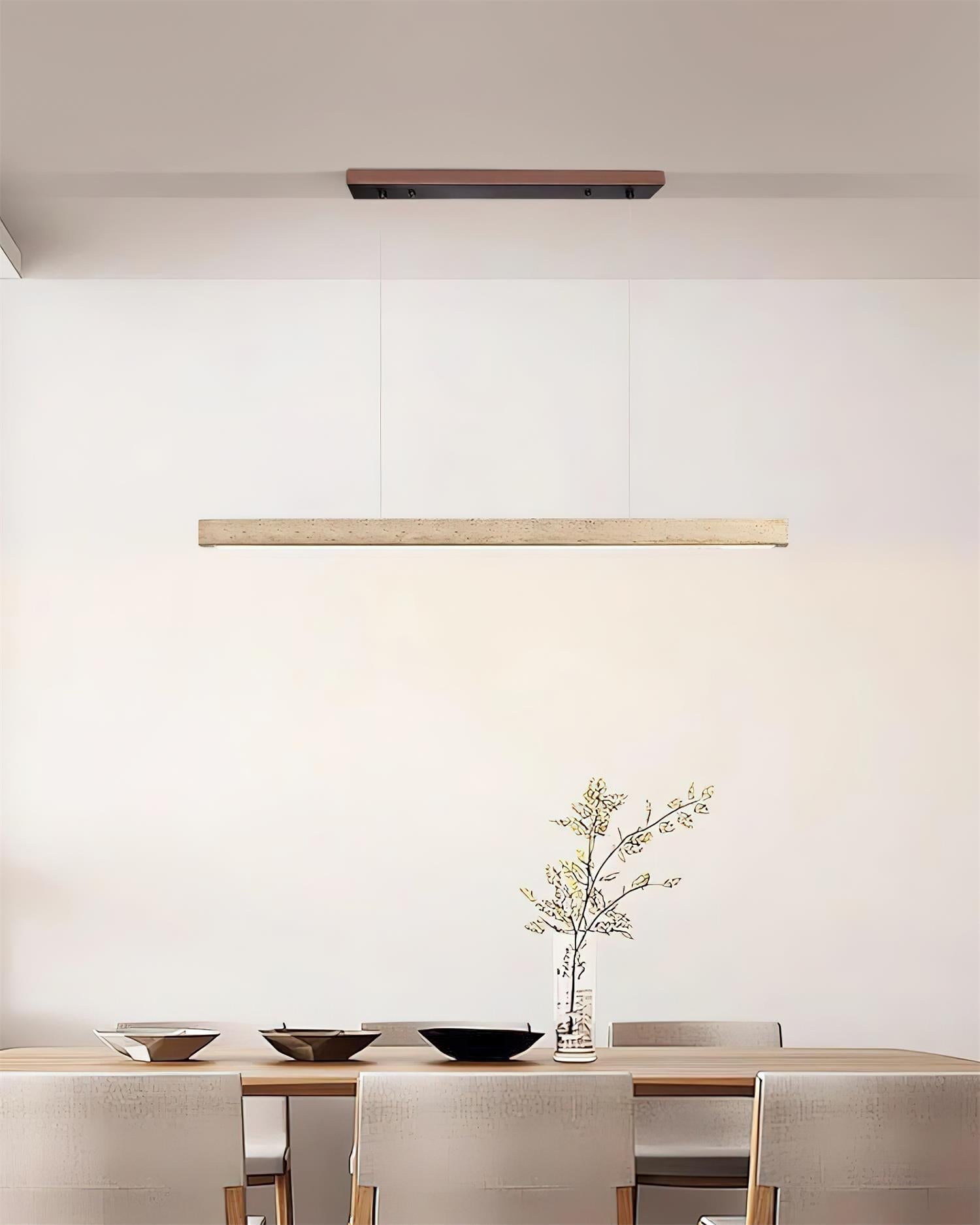 Lámpara de Araña Lineal de Travertino con Luz LED Integrada – Diseño Moderno y Elegante 3