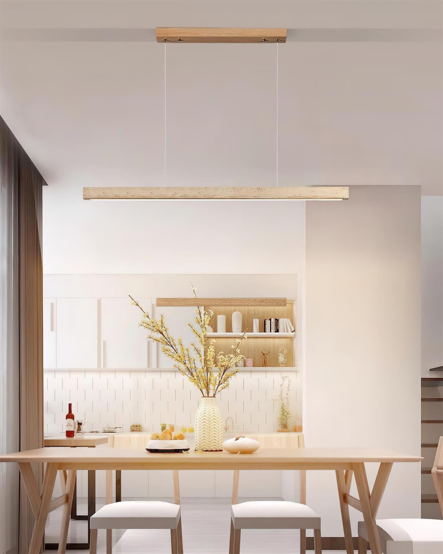 Lámpara de Araña Lineal de Travertino con Luz LED Integrada – Diseño Moderno y Elegante 4