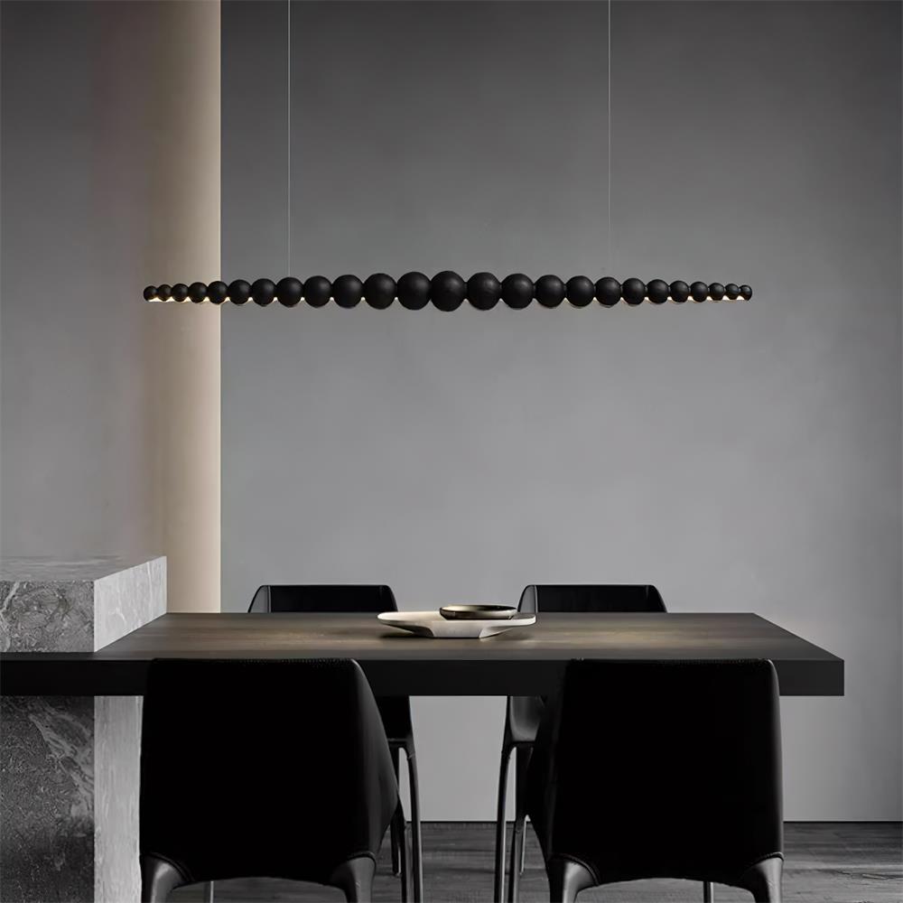 Lámpara de Araña Moderna Ajustable con Bombillas Esféricas en Negro Mate y Nogal – Diseño Elegante para Interiores 10