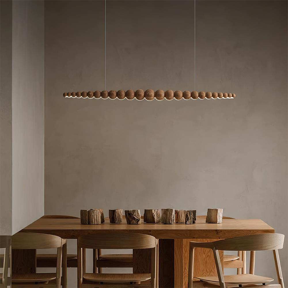 Lámpara de Araña Moderna Ajustable con Bombillas Esféricas en Negro Mate y Nogal – Diseño Elegante para Interiores 4