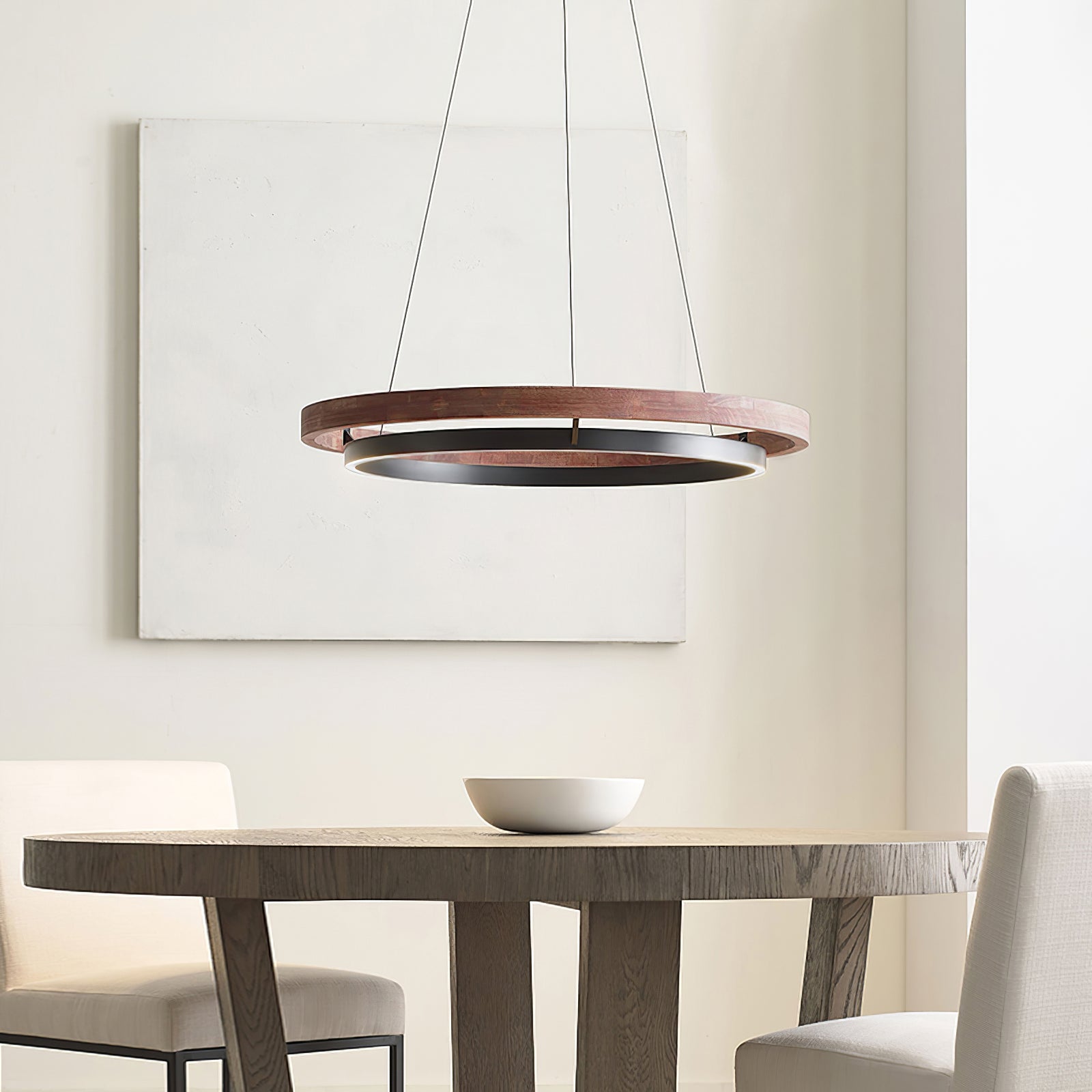 Lámpara de Araña Moderna de Dos Anillos con Luz LED Integrada – Elegante y Versátil 2
