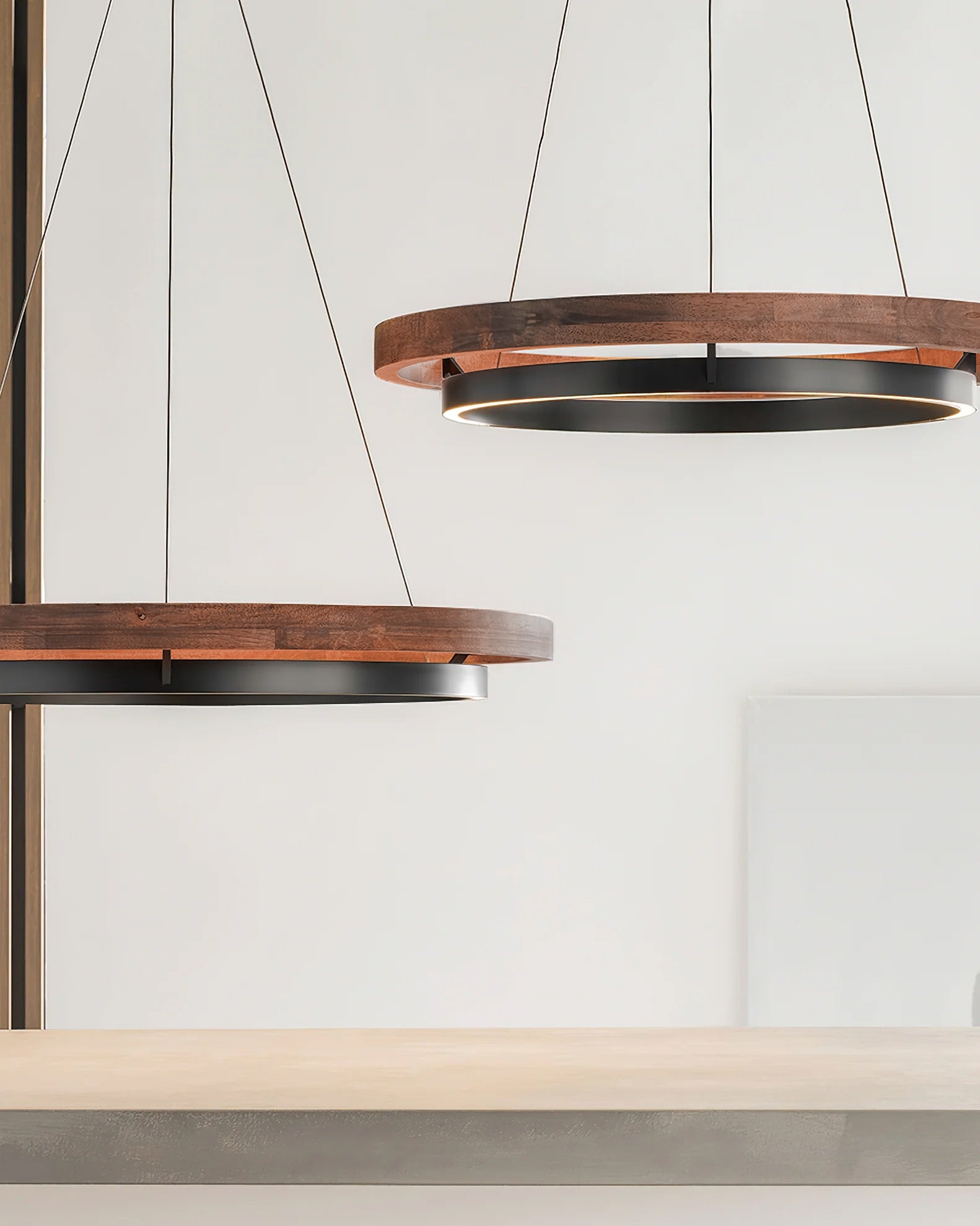 Lámpara de Araña Moderna de Dos Anillos con Luz LED Integrada – Elegante y Versátil 7