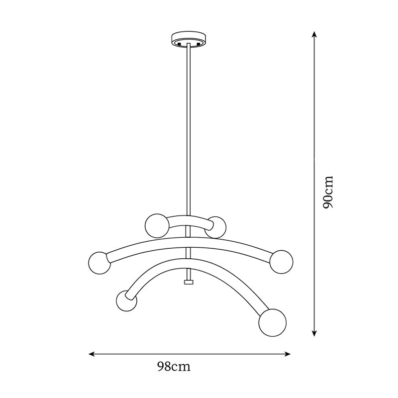 Lámpara de Araña Moderna de Madera y Vidrio, Acabado en Cobre, 6 Luces, Diseño Elegante para Interiores 4