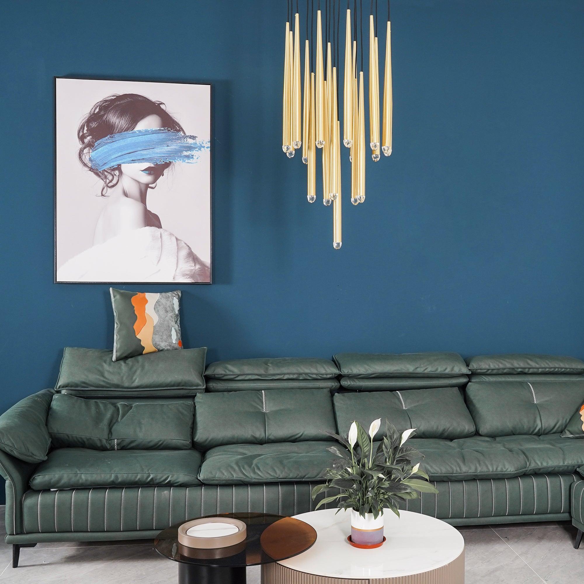 Lámpara de Araña Redonda Minimalista de Bronce y Cristal – Diseño Elegante para Iluminación Interior 8