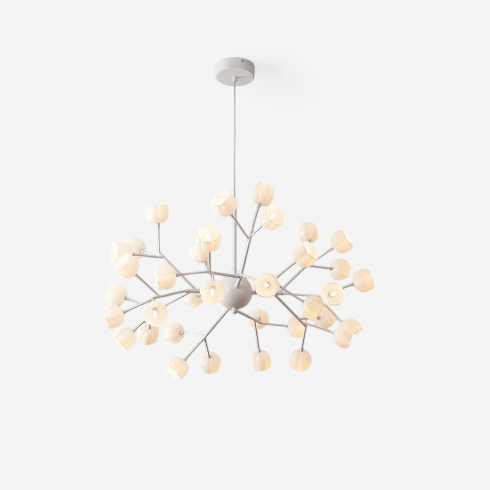 Lámpara de Araña Rei Flower con Diseño Floral en Verde – 36 Cabezas, 75cm de Diámetro 1