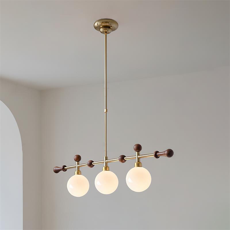 Lámpara de Araña Retro Satilla de 3 y 5 Luces en Dorado y Vidrio Blanco para Comedor o Sala de Estar 0