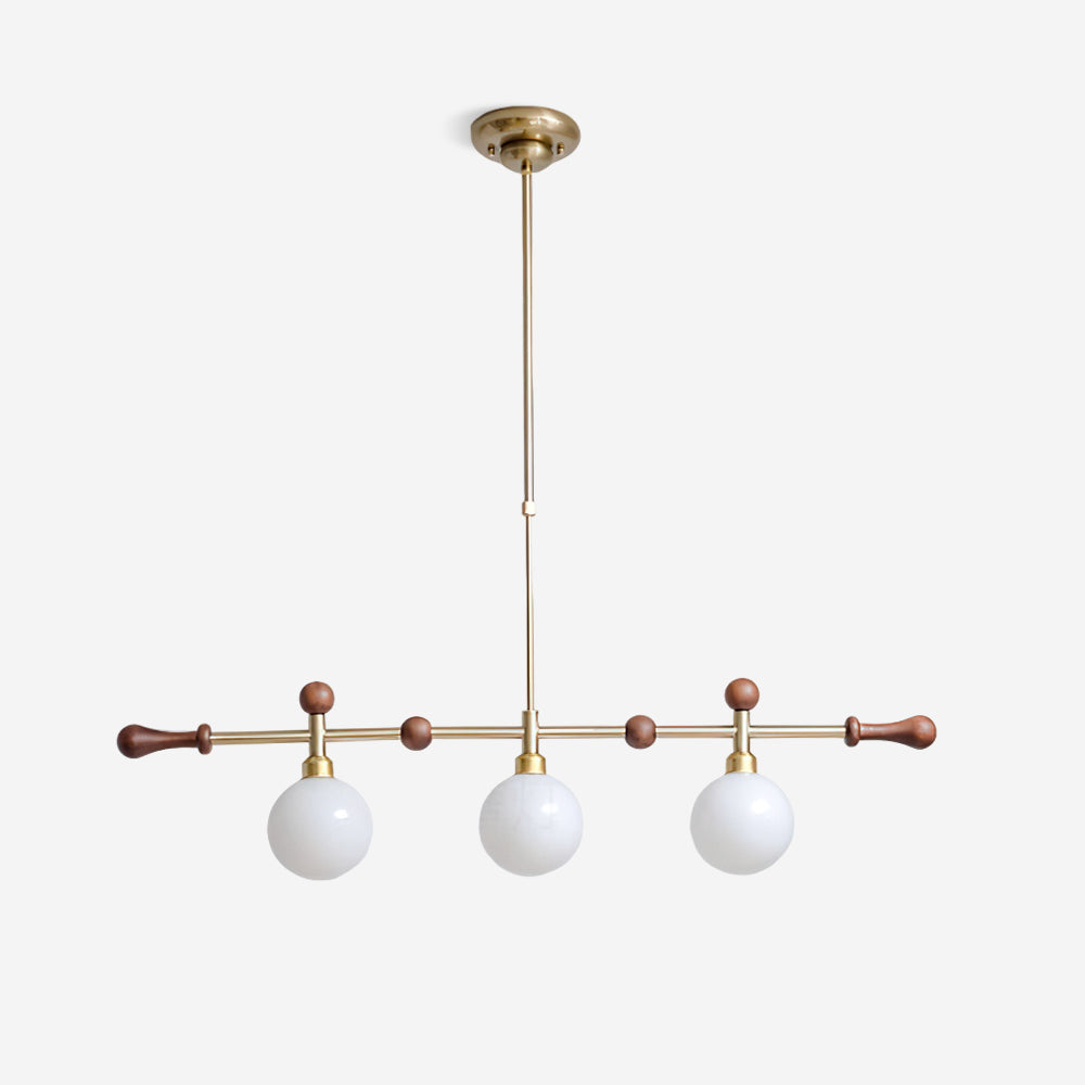 Lámpara de Araña Retro Satilla de 3 y 5 Luces en Dorado y Vidrio Blanco para Comedor o Sala de Estar 1