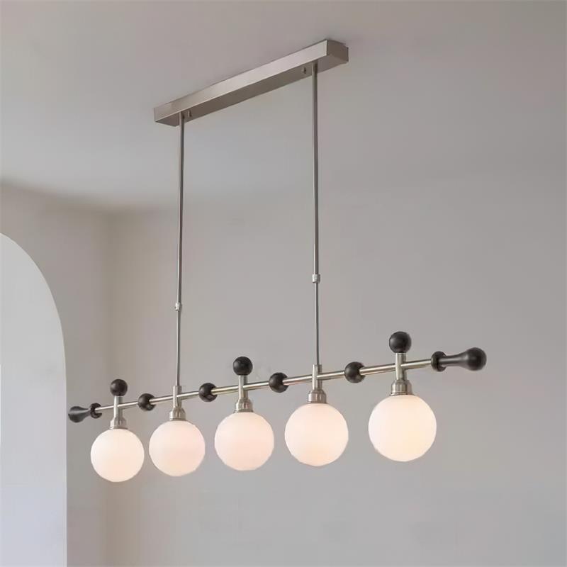 Lámpara de Araña Retro Satilla de 3 y 5 Luces en Dorado y Vidrio Blanco para Comedor o Sala de Estar 11
