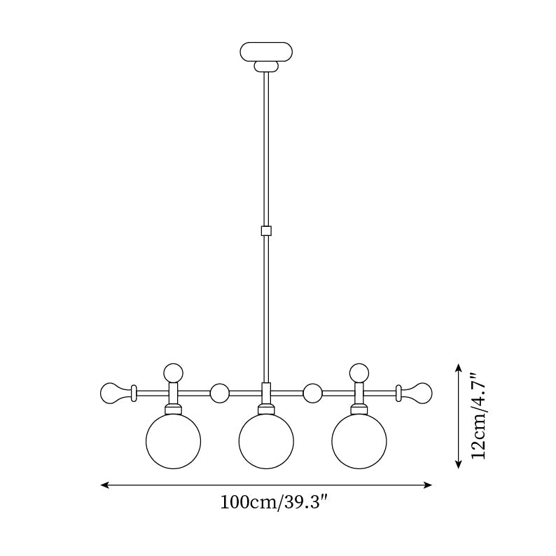 Lámpara de Araña Retro Satilla de 3 y 5 Luces en Dorado y Vidrio Blanco para Comedor o Sala de Estar 5