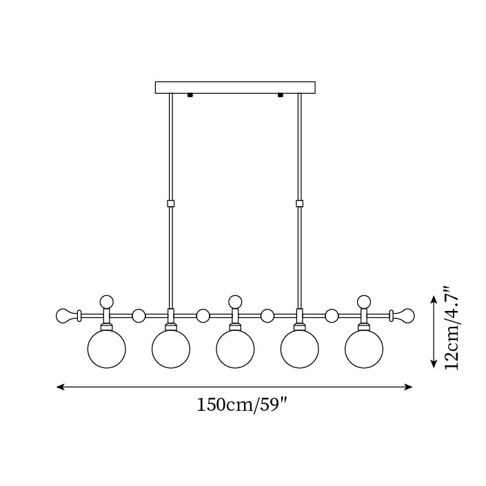Lámpara de Araña Retro Satilla de 3 y 5 Luces en Dorado y Vidrio Blanco para Comedor o Sala de Estar 6