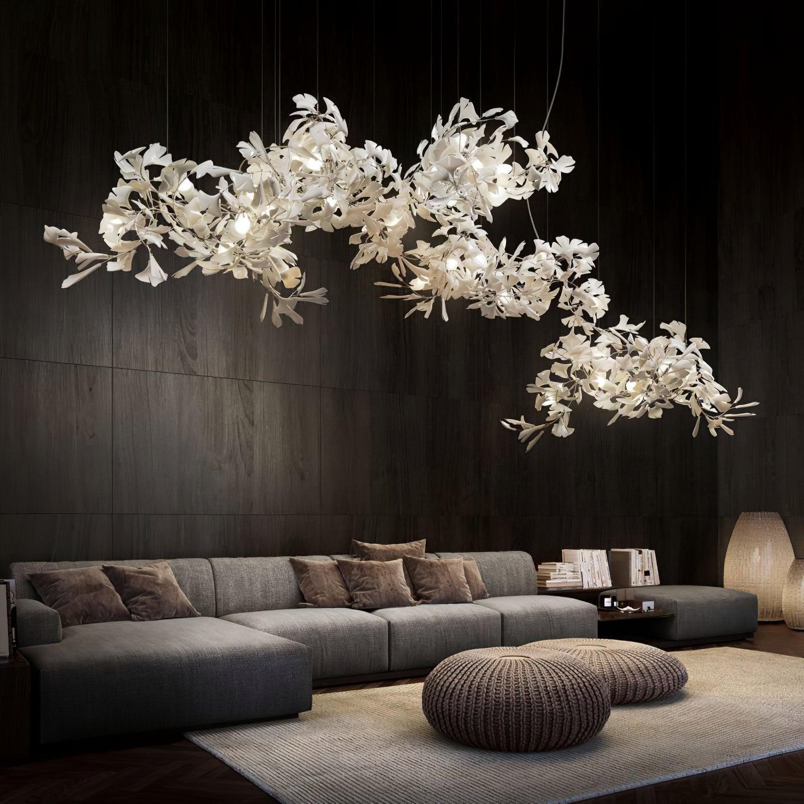 Lámpara de Araña de Cerámica Ginkgo con 4 Luces – Diseño Elegante y Personalizable en Varios Colores, 200cm o 250cm 3