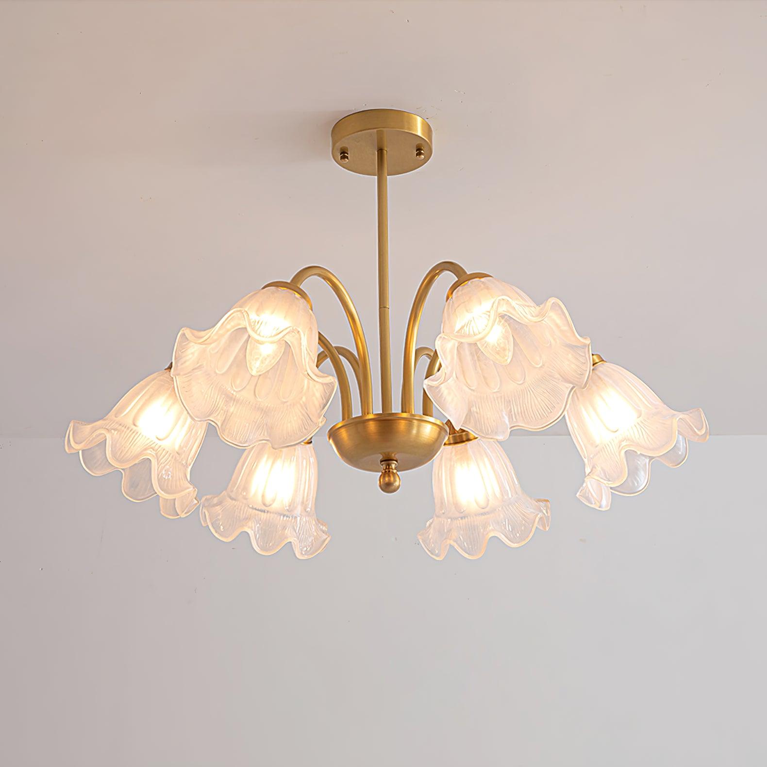 Lámpara de Araña de Cristal Artístico de 8 Luces en Acabado Dorado para Decoración de Interiores 3