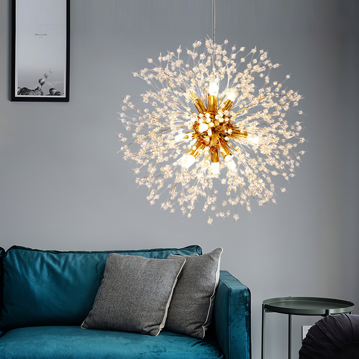 Lámpara de Araña de Cristal Diente de León con 9, 12 o 16 Luces LED – Diseño Moderno y Elegante 5