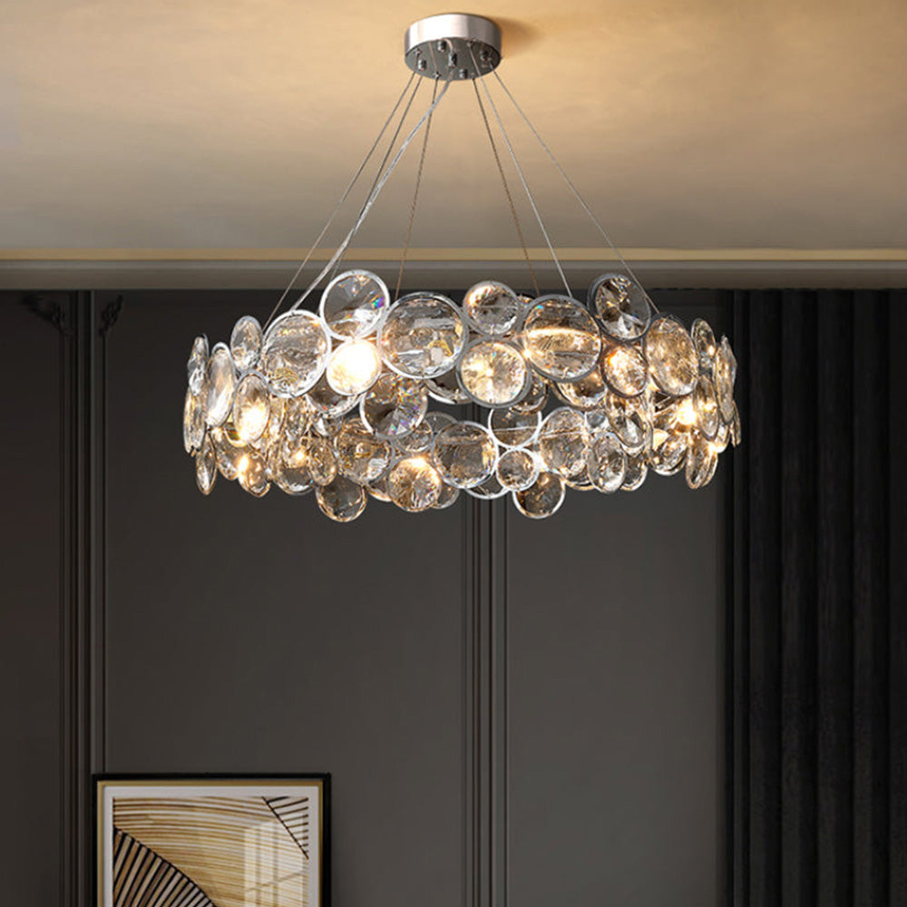 Lámpara de Araña de Cristal K9 Moderna con Acero Inoxidable para Sala de Estar - Iluminación Elegante 1