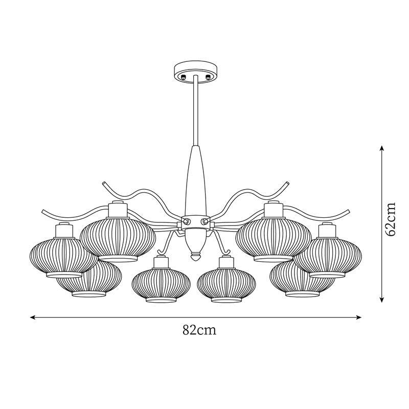 Lámpara de Araña de Cristal y Madera con 5 y 8 Luces, Diseño Clásico en Latón y Vidrio Blanco para Interior 6