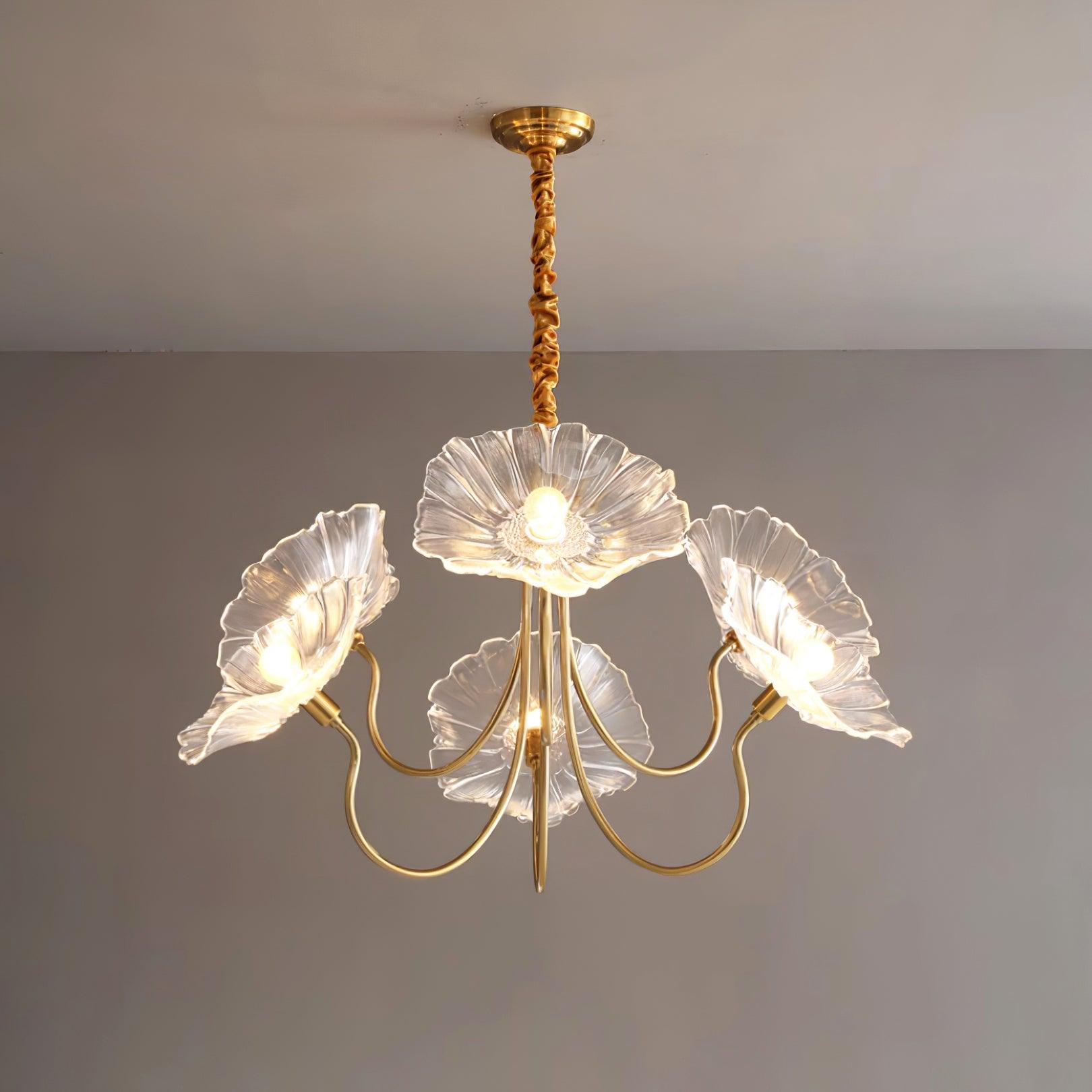 Lámpara de Araña de Flores de Vidrio de Murano con Diseño Moderno y Luz Suave 10