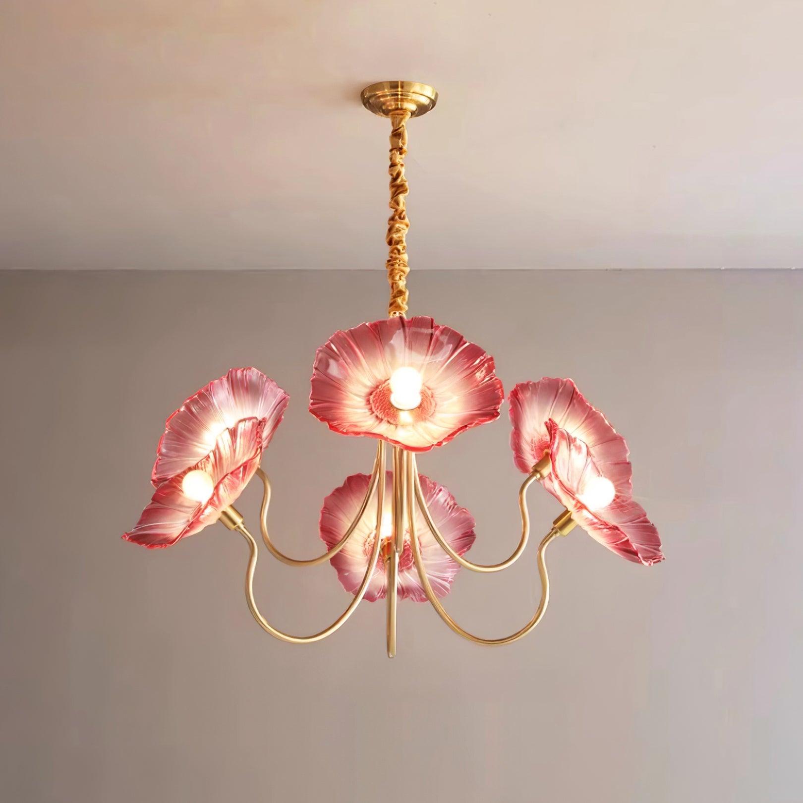 Lámpara de Araña de Flores de Vidrio de Murano con Diseño Moderno y Luz Suave 11