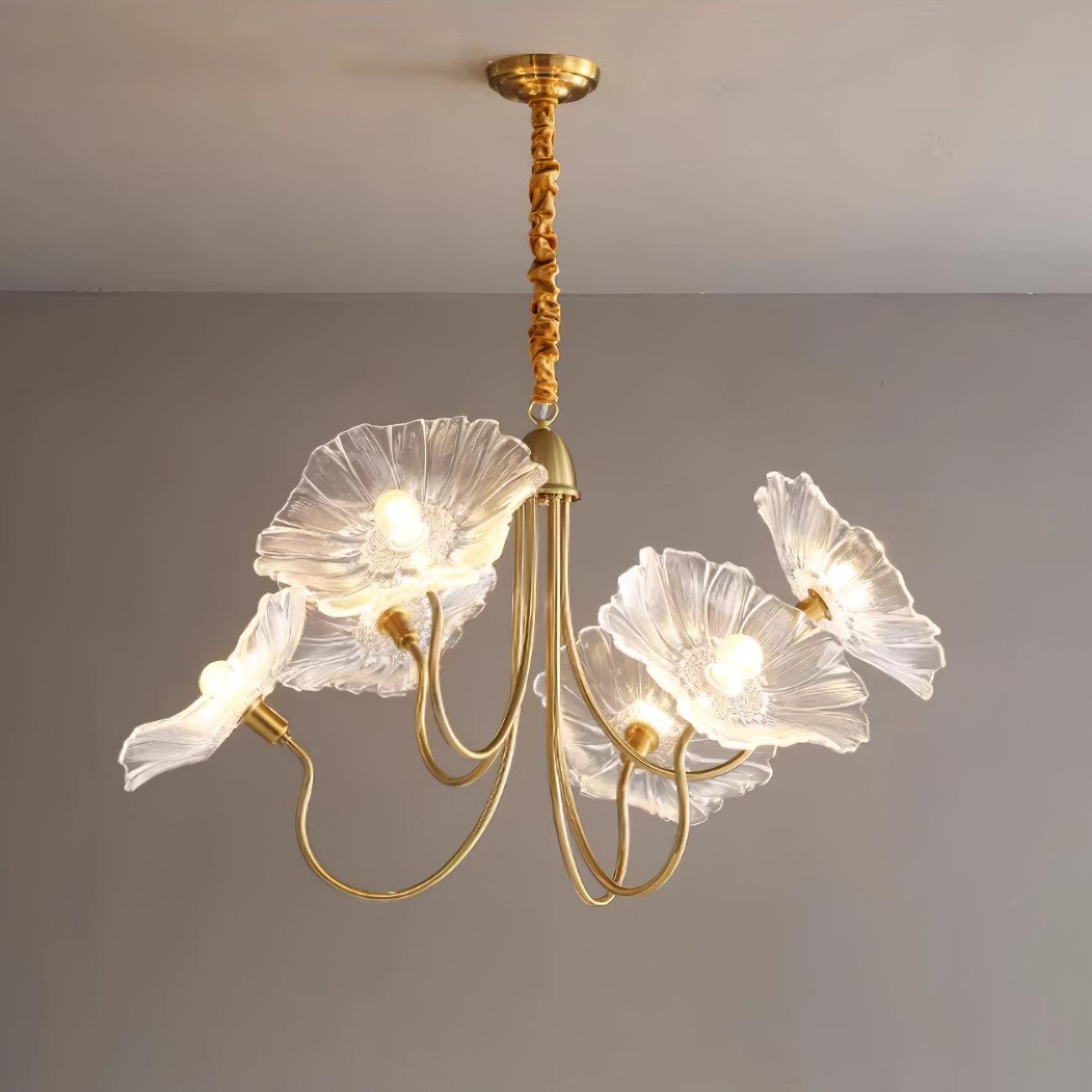 Lámpara de Araña de Flores de Vidrio de Murano con Diseño Moderno y Luz Suave 7