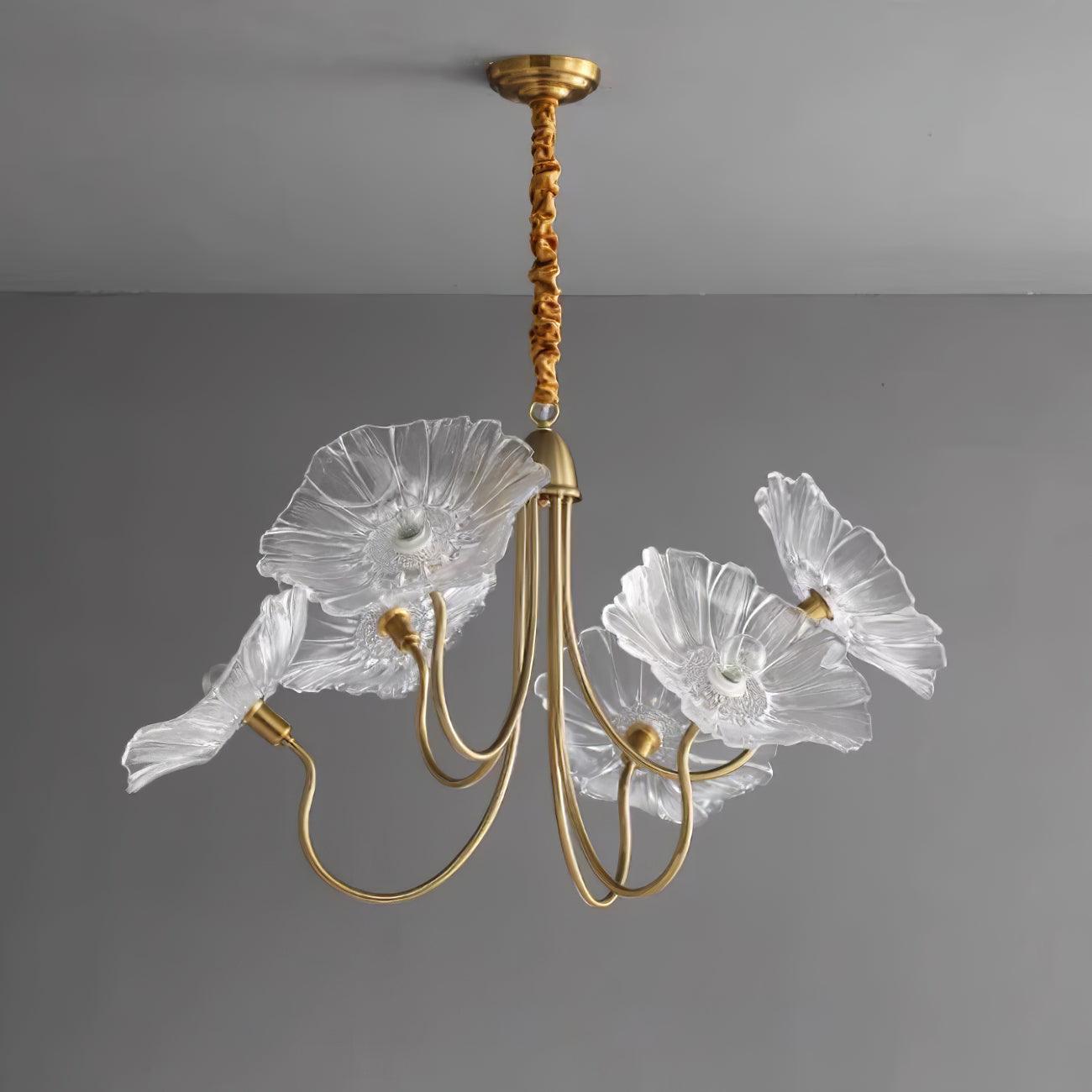 Lámpara de Araña de Flores de Vidrio de Murano con Diseño Moderno y Luz Suave 8