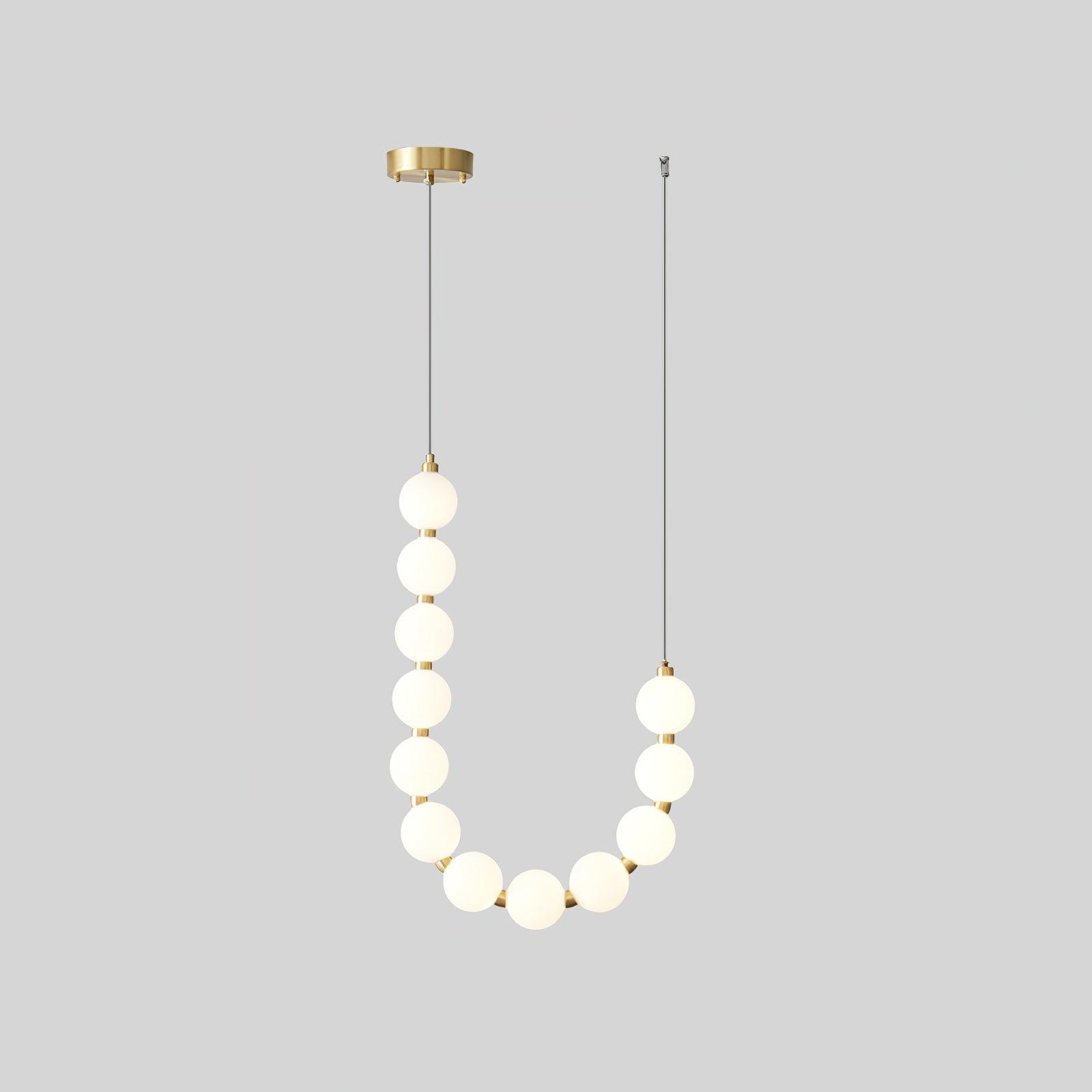 Lámpara de Araña de Perlas Acrílicas con Base de Latón y Luz Regulable – Diseño Elegante para Iluminar Tu Espacio 0