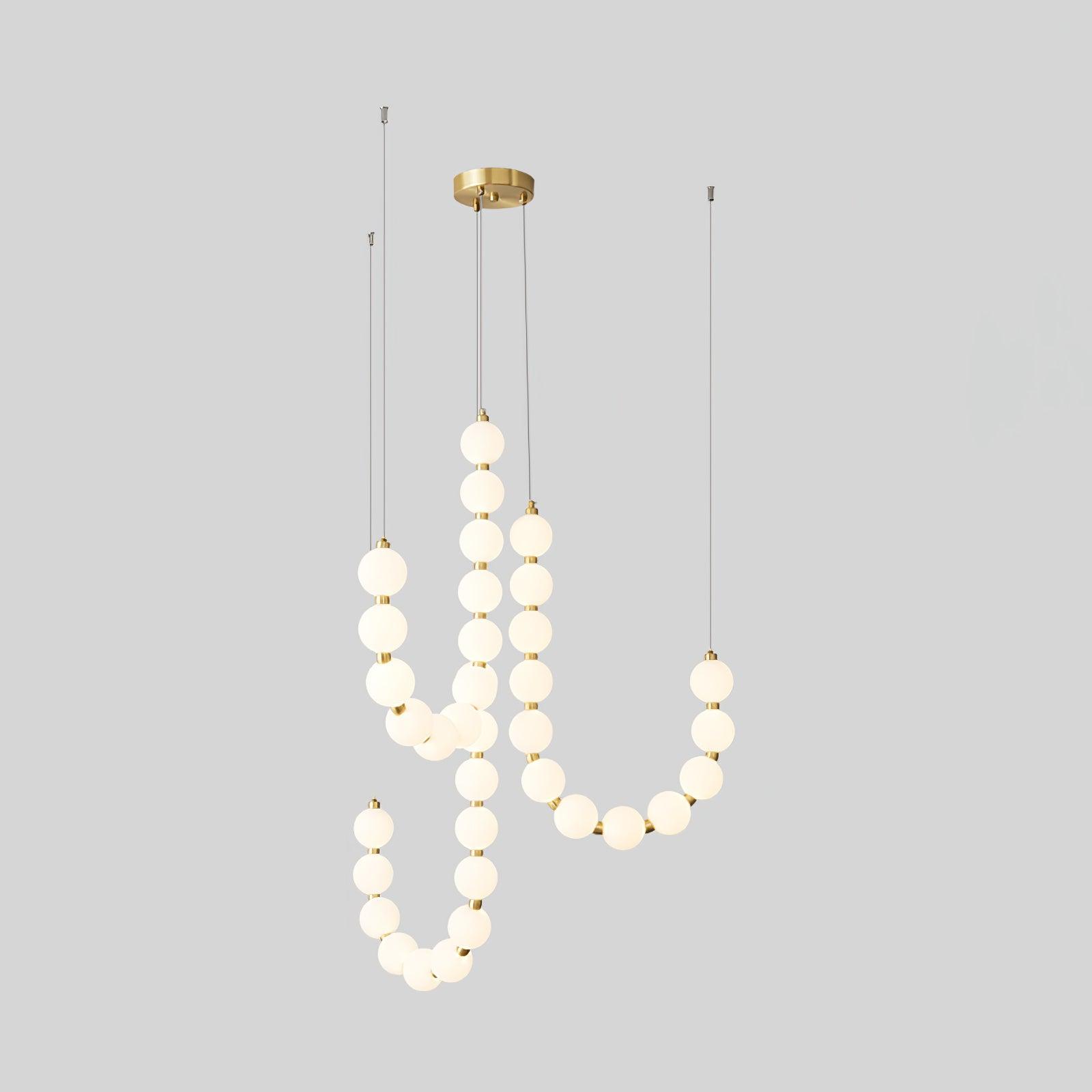 Lámpara de Araña de Perlas Acrílicas con Base de Latón y Luz Regulable – Diseño Elegante para Iluminar Tu Espacio 17