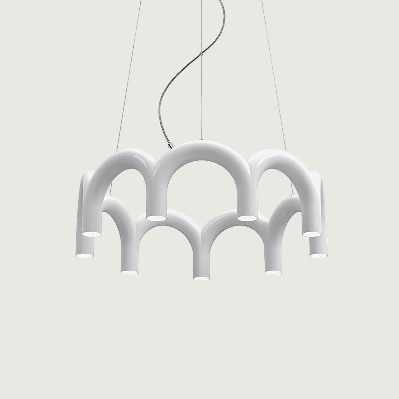 Lámpara de Araña en Forma de M con LED Integrado y Estilo Moderno – Disponible en Varias Colores 10