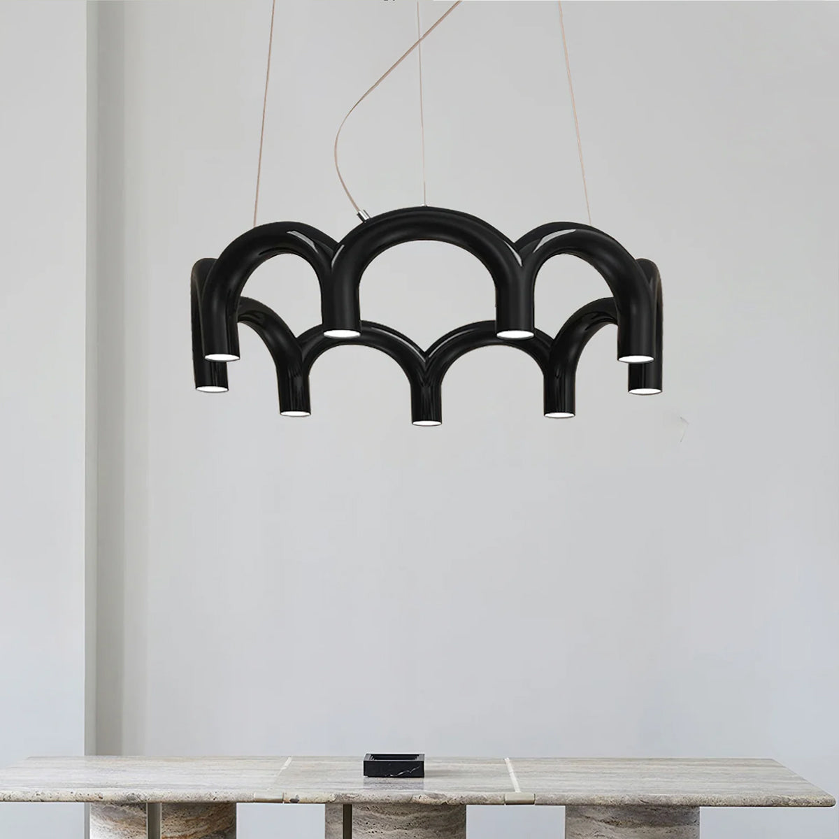 Lámpara de Araña en Forma de M con LED Integrado y Estilo Moderno – Disponible en Varias Colores 2