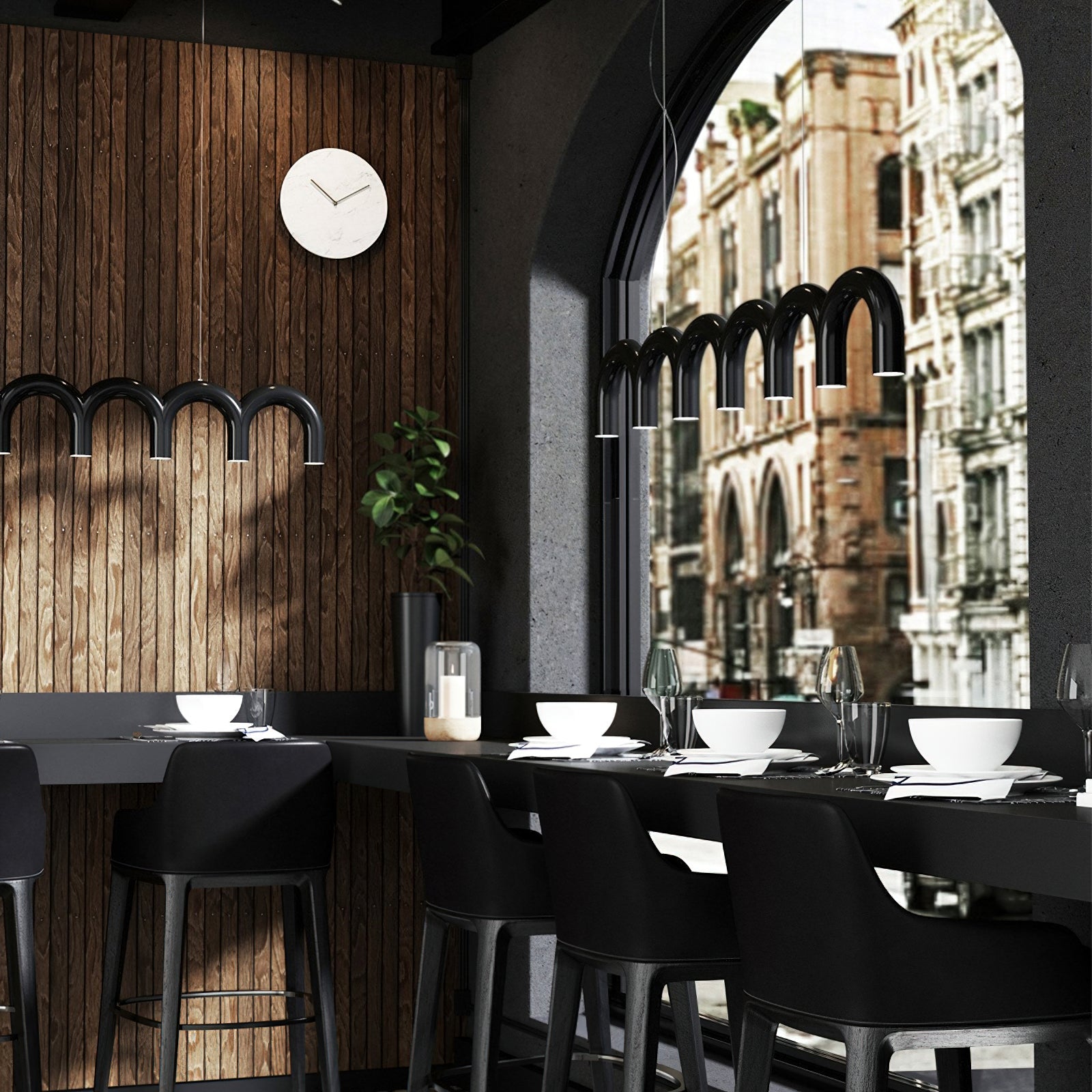 Lámpara de Araña en Forma de M con LED Integrado y Estilo Moderno – Disponible en Varias Colores 7