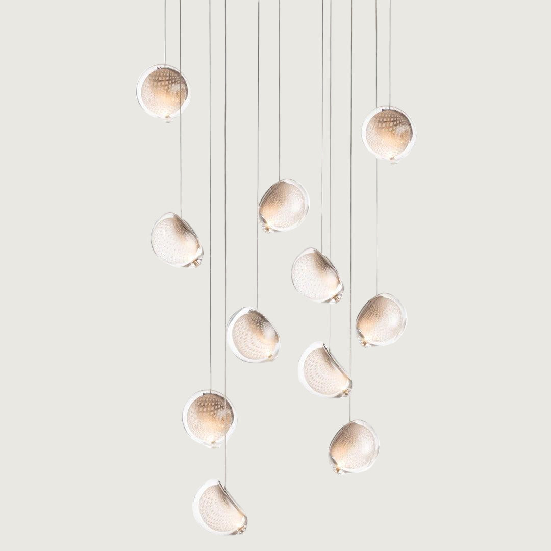 Lámpara de Cristal con Pantalla de Malla de Cobre – Diseño Elegante y Moderno 13