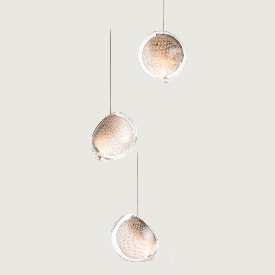 Lámpara de Cristal con Pantalla de Malla de Cobre – Diseño Elegante y Moderno 14