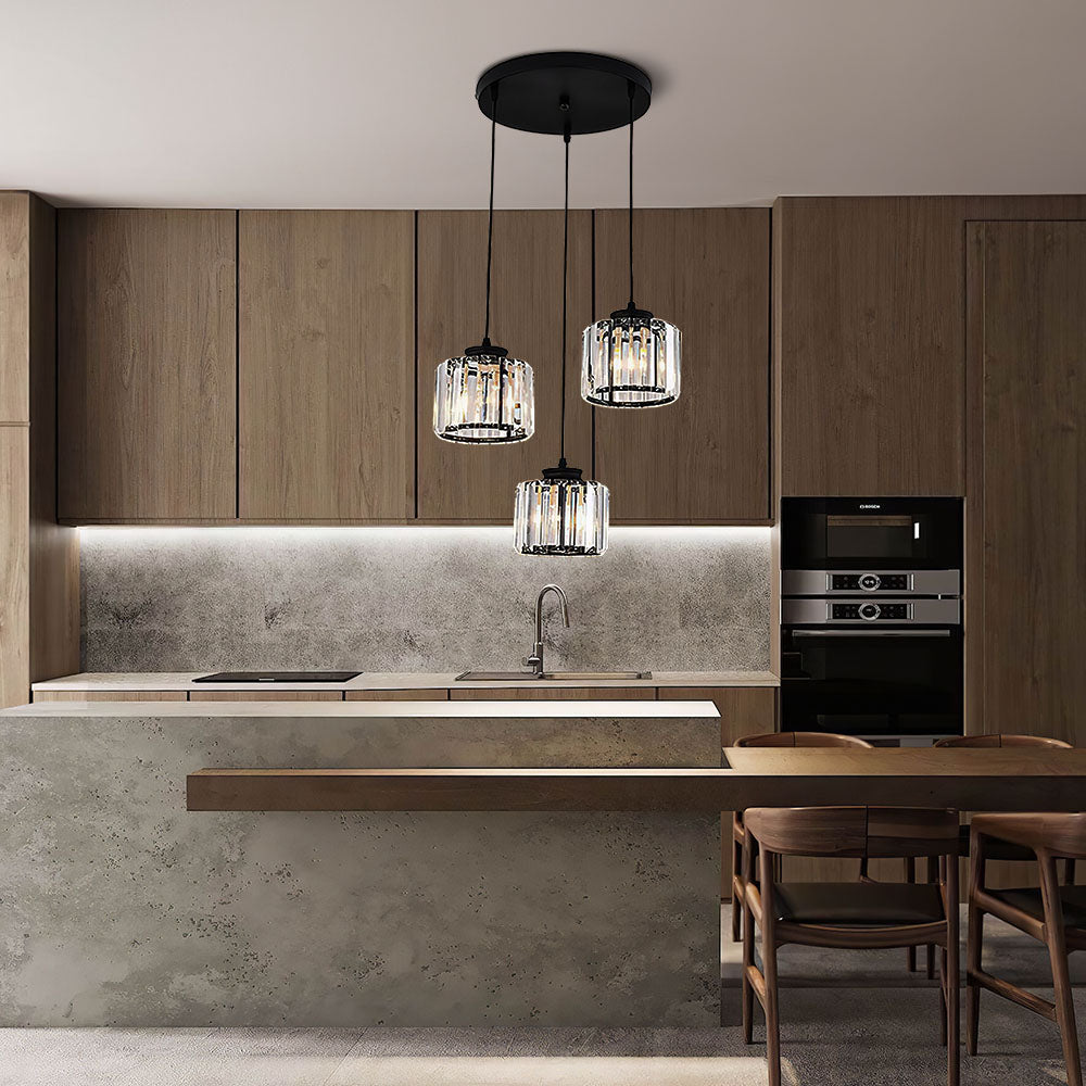 Lámpara de Isla de Cocina de Cristal con Múltiples Cabezas – Diseño Minimalista y Elegante 11