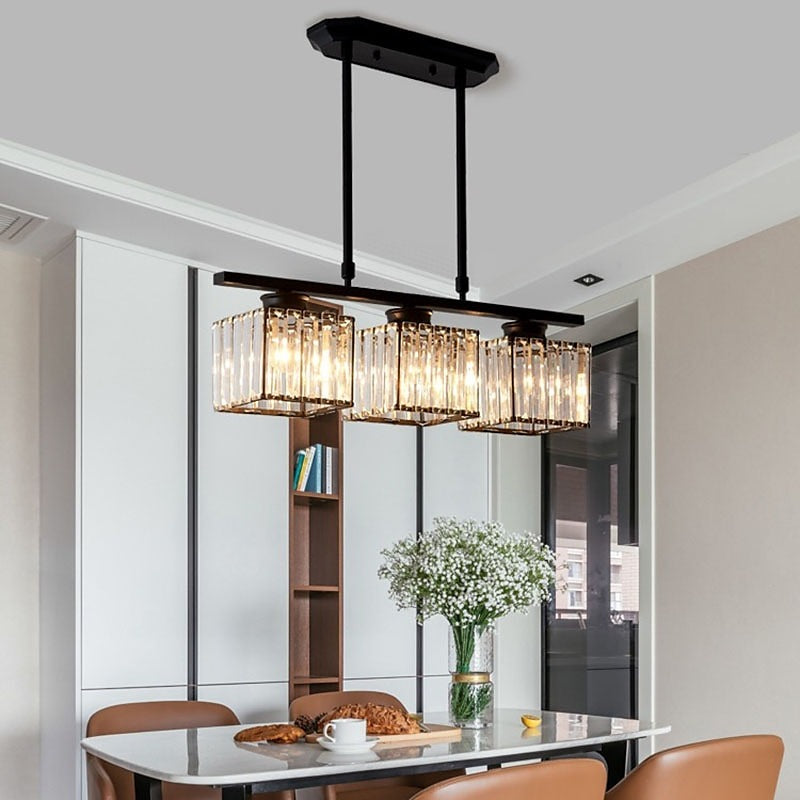 Lámpara de Isla de Vidrio de Diseño Nórdico con Múltiples Cabezas – Elegante Chandelier para Comedor y Sala 1