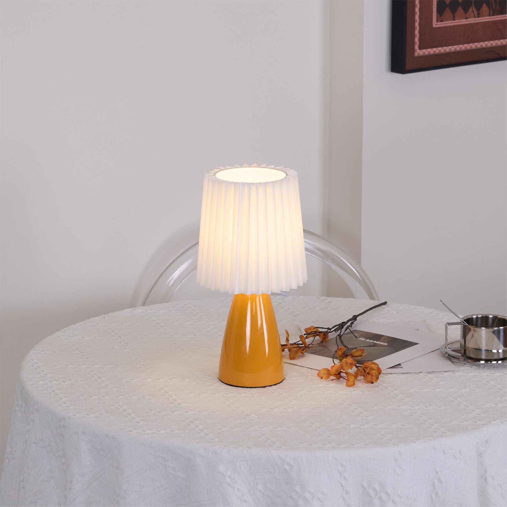 Lámpara de Mesa Apollo de Cerámica y Tela – Estilo Moderno y Clásico, Ideal para Interiores 4