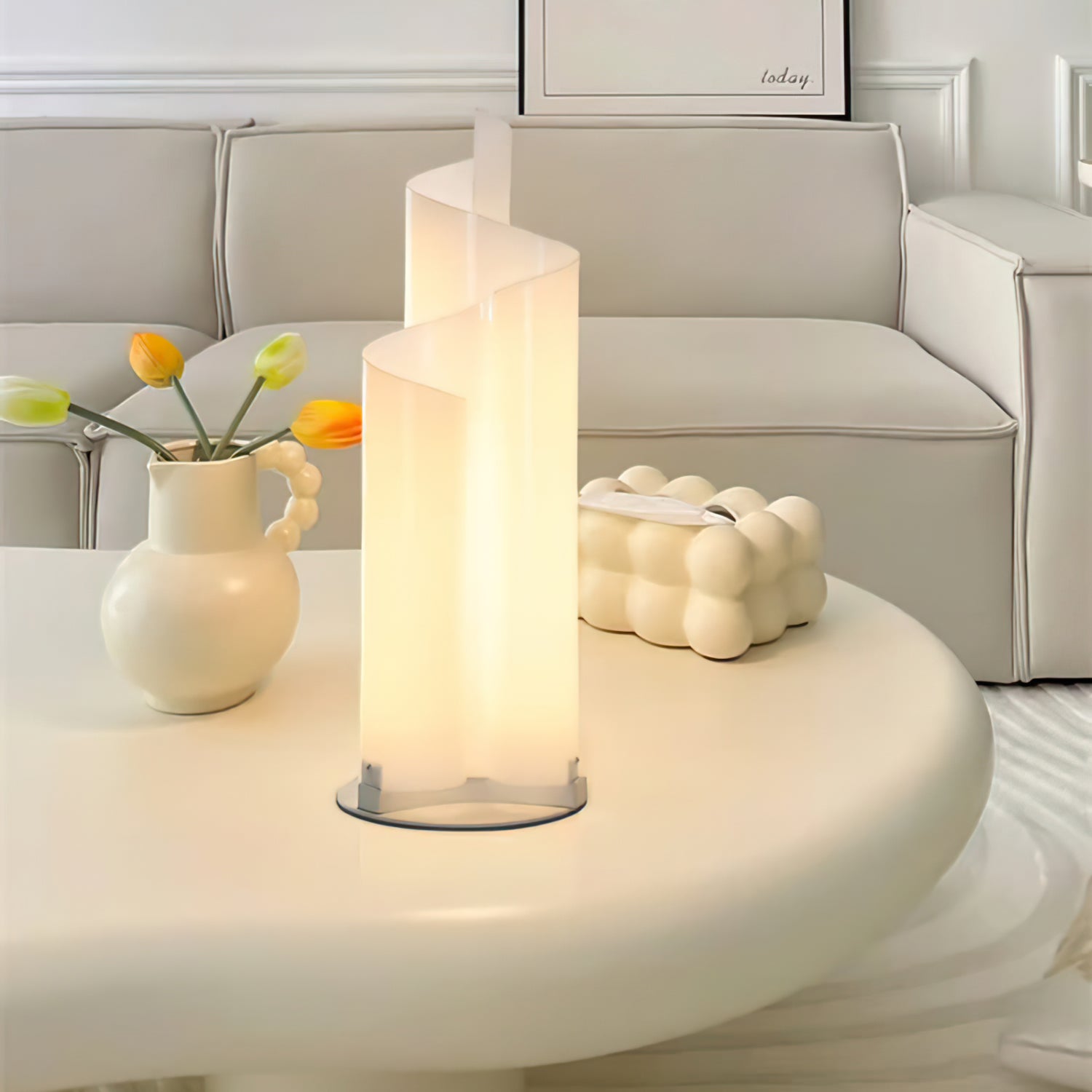Lámpara de Mesa Chimera con Diseño Moderno y Luz LED Integrada - 22cm de Diámetro 4
