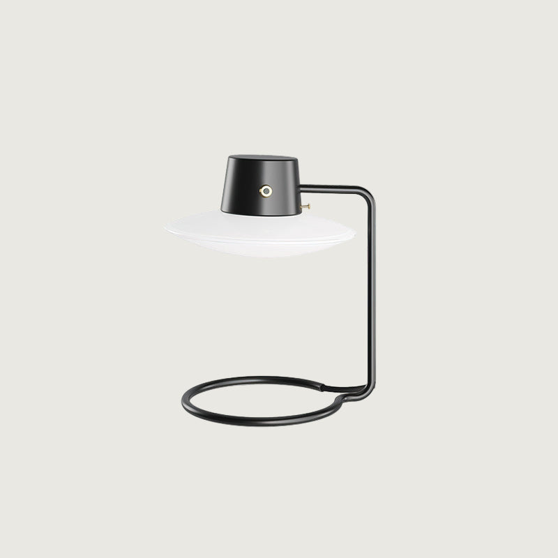 Lámpara de Mesa Eileen Moderna con Pantalla de Vidrio Opalino y Base de Metal – Ideal para Mesita de Noche y Estudio 0