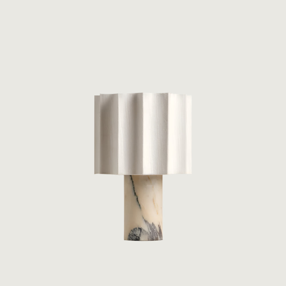 Lámpara de Mesa Elegante con Base de Mármol y Batería Integrada – Pantalla de Tela Suave, Carga Rápida, LED Integrado 1