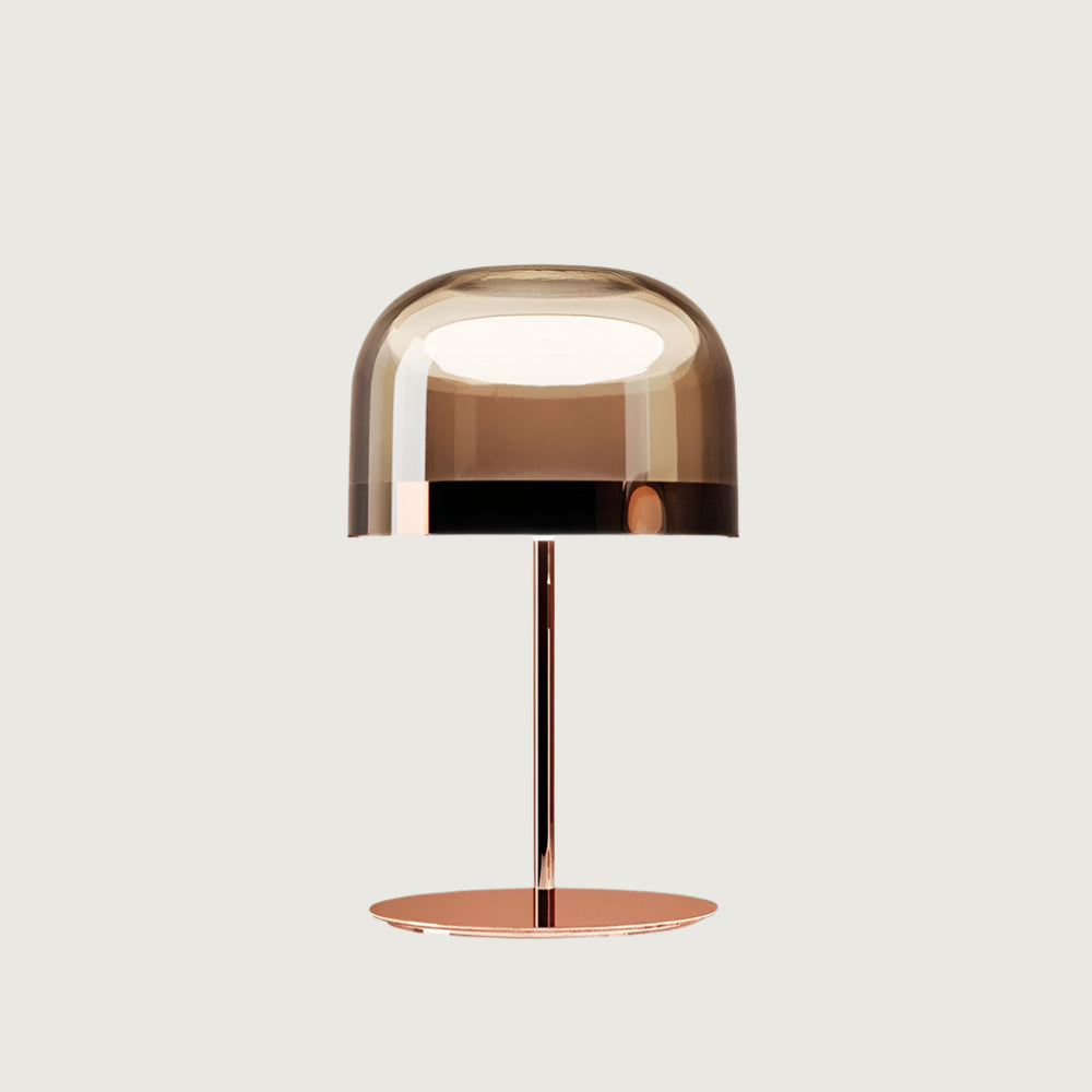 Lámpara de Mesa LED Moderna de Metal y Vidrio con Luz Cálida – Opciones de Acabado en Negro y Oro Rosa 1