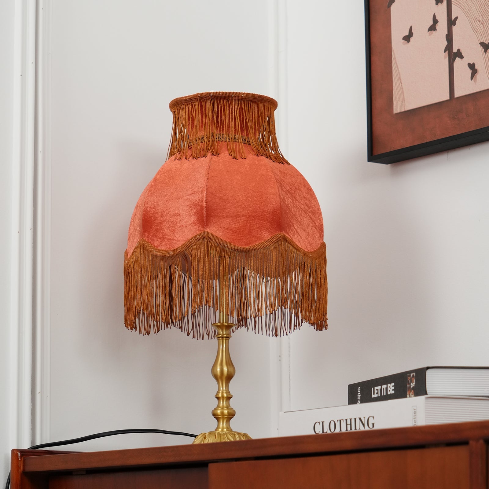 Lámpara de Mesa Lanna Moderno con Base de Latón y Tela – 24 cm Diámetro, Ideal para Mesitas de Noche y Escritorios 5