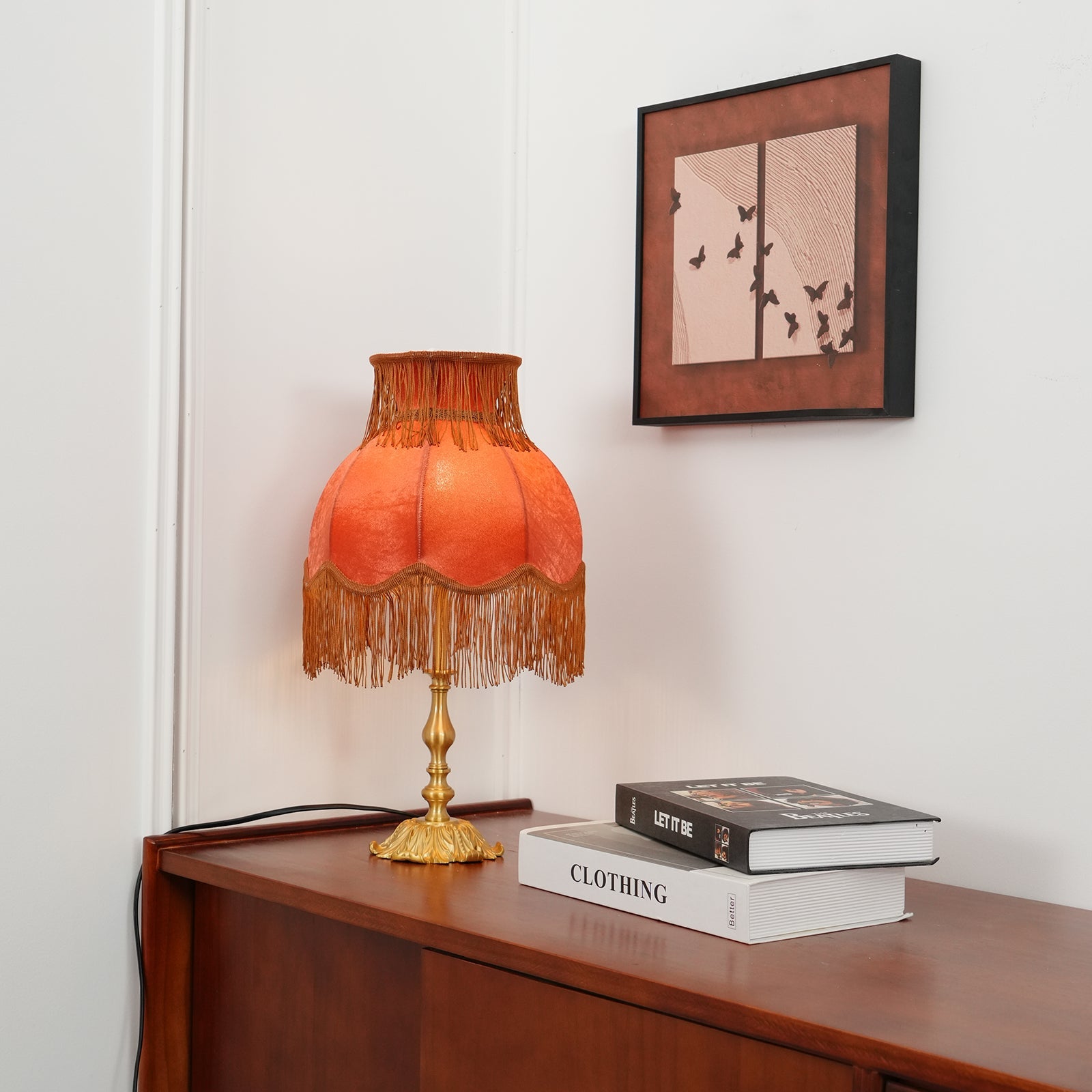 Lámpara de Mesa Lanna Moderno con Base de Latón y Tela – 24 cm Diámetro, Ideal para Mesitas de Noche y Escritorios 7