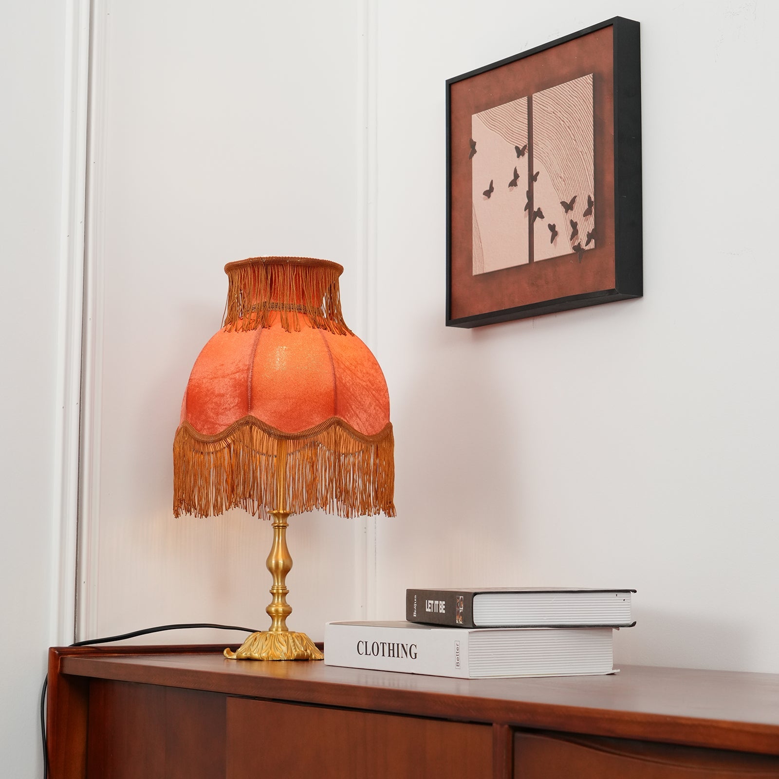 Lámpara de Mesa Lanna Moderno con Base de Latón y Tela – 24 cm Diámetro, Ideal para Mesitas de Noche y Escritorios 8