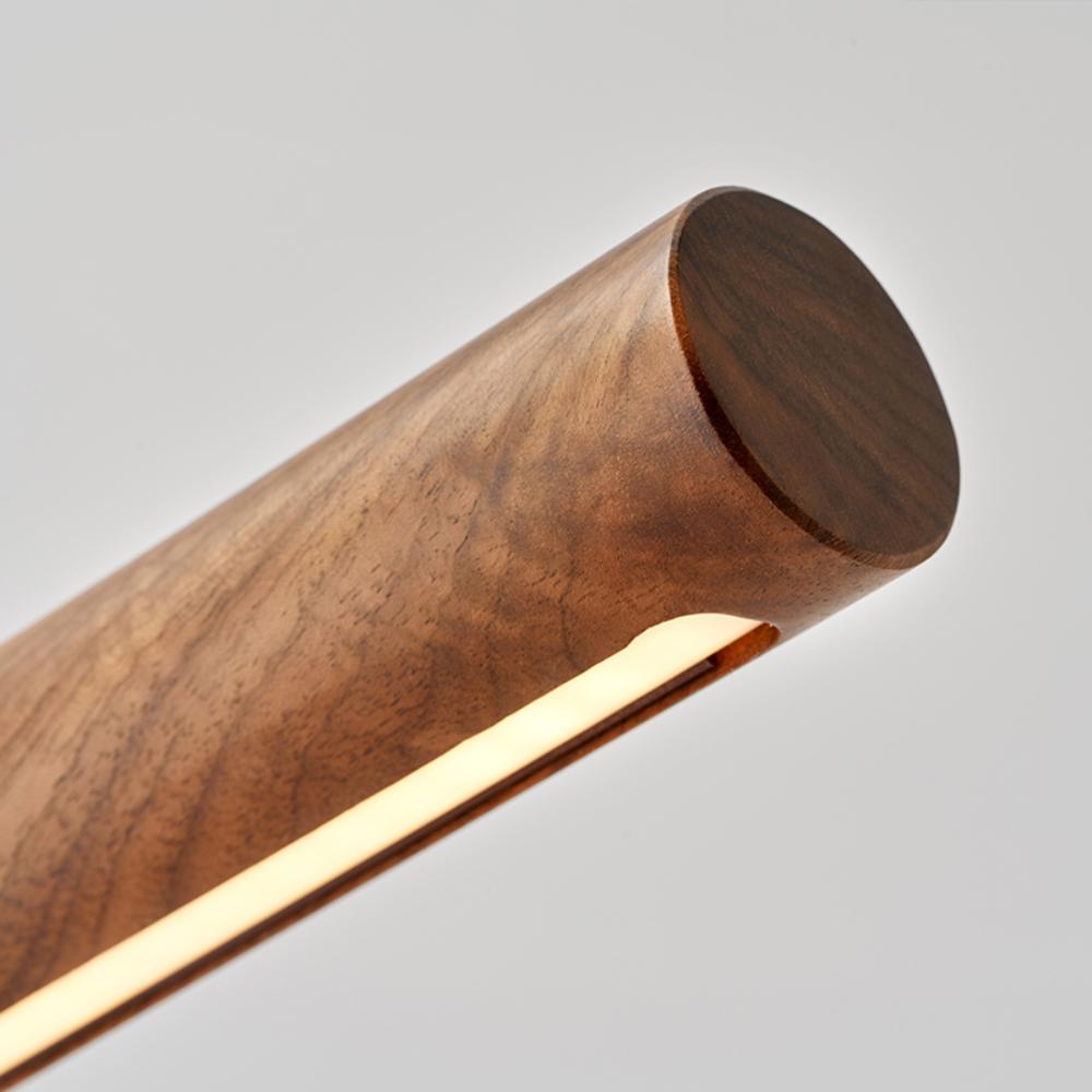 Lámpara de Mesa Lineal Ajustable en Color Oro y Nogal – Diseño Moderno y Elegante 2