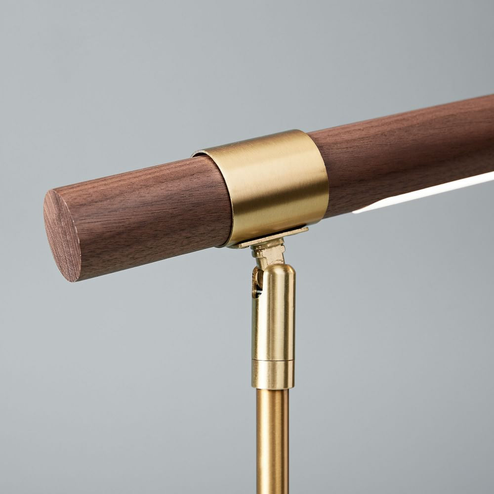 Lámpara de Mesa Lineal Ajustable en Color Oro y Nogal – Diseño Moderno y Elegante 5