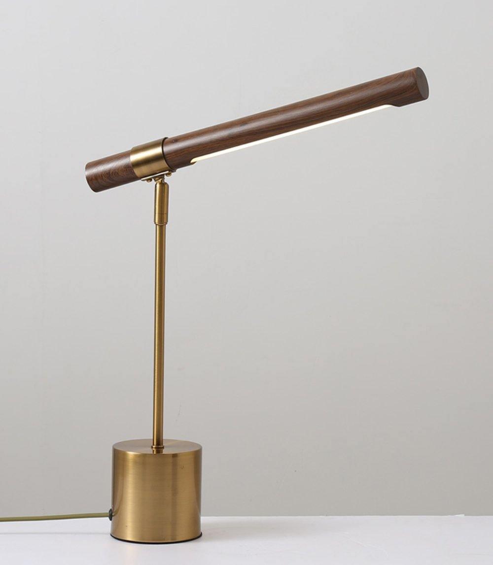 Lámpara de Mesa Lineal Ajustable en Color Oro y Nogal – Diseño Moderno y Elegante 6