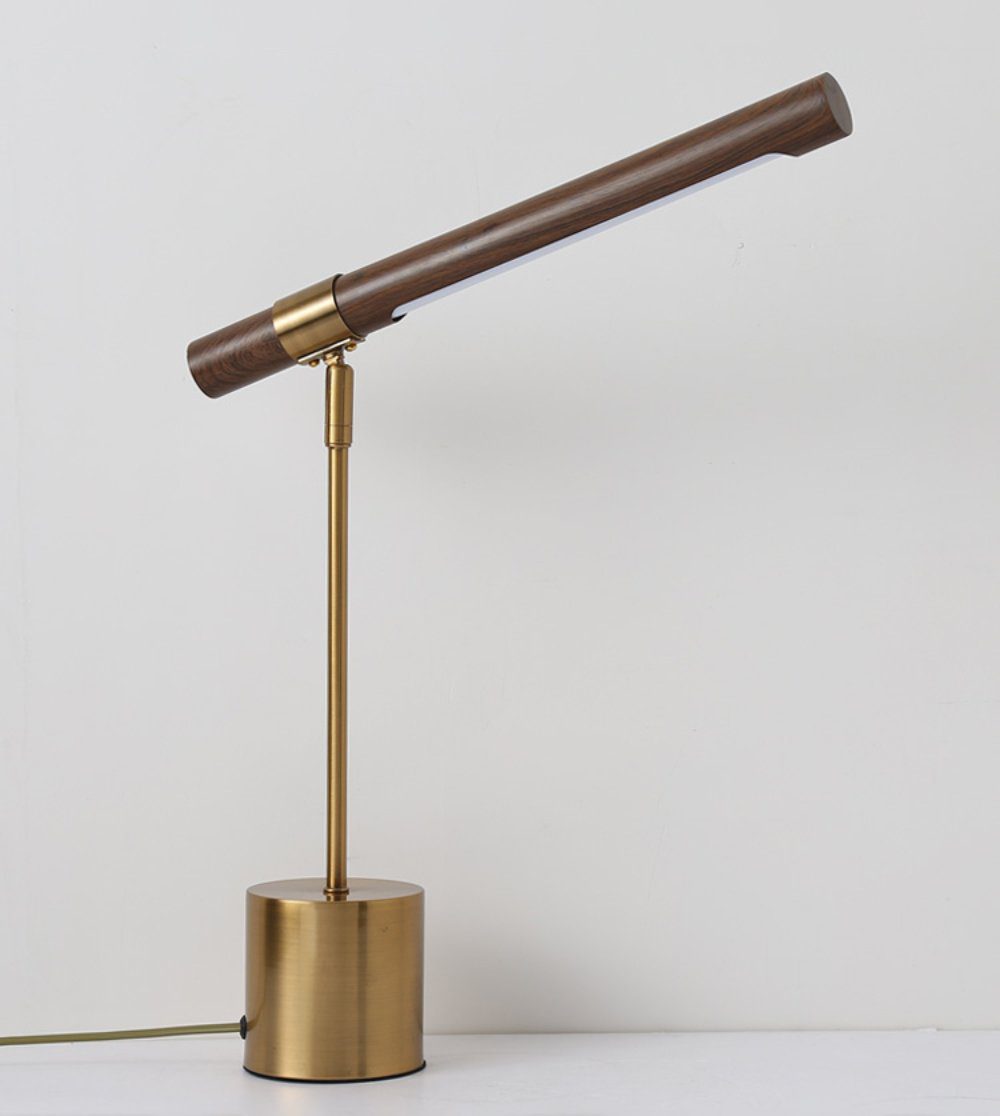 Lámpara de Mesa Lineal Ajustable en Color Oro y Nogal – Diseño Moderno y Elegante 7