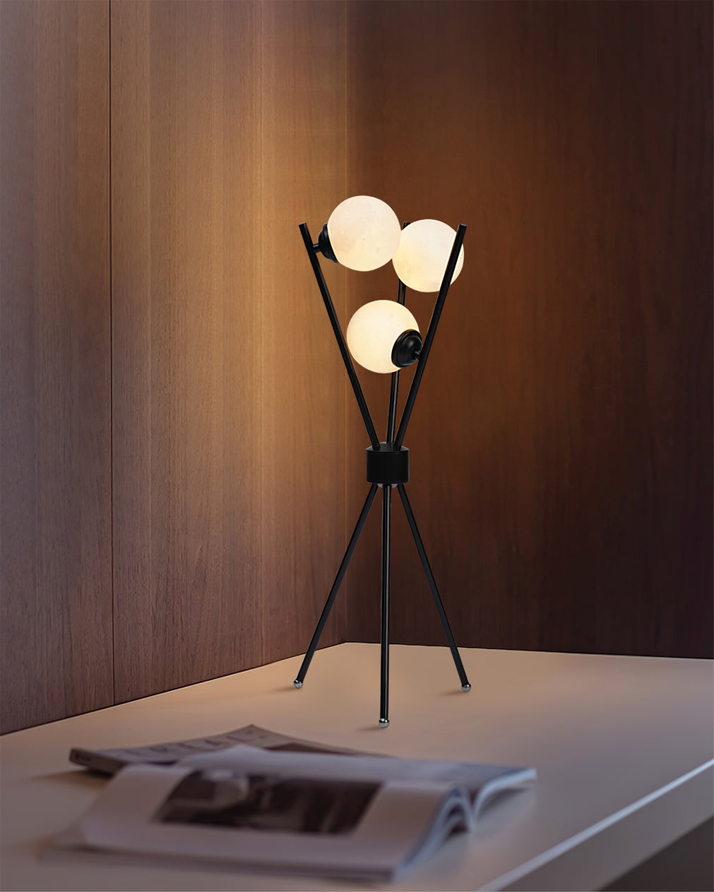 Lámpara de Mesa Lunar de Metal con Bombilla LED - Diseño Moderno para Interiores 4