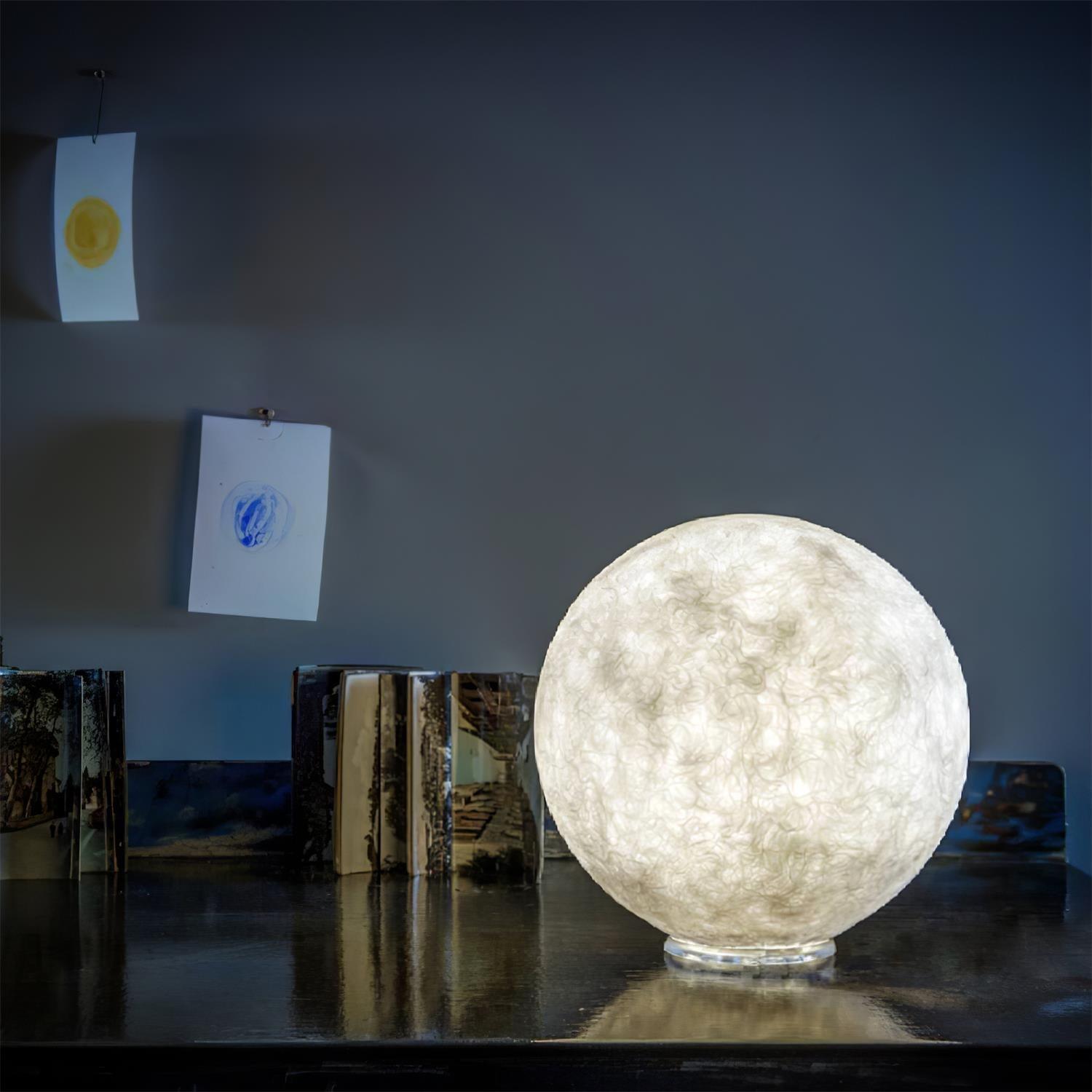 Lámpara de Mesa Lunar de Resina con Luz Suave - Tamaños de 20cm a 50cm, Ideal para Mesita de Noche y Decoración Interior 3