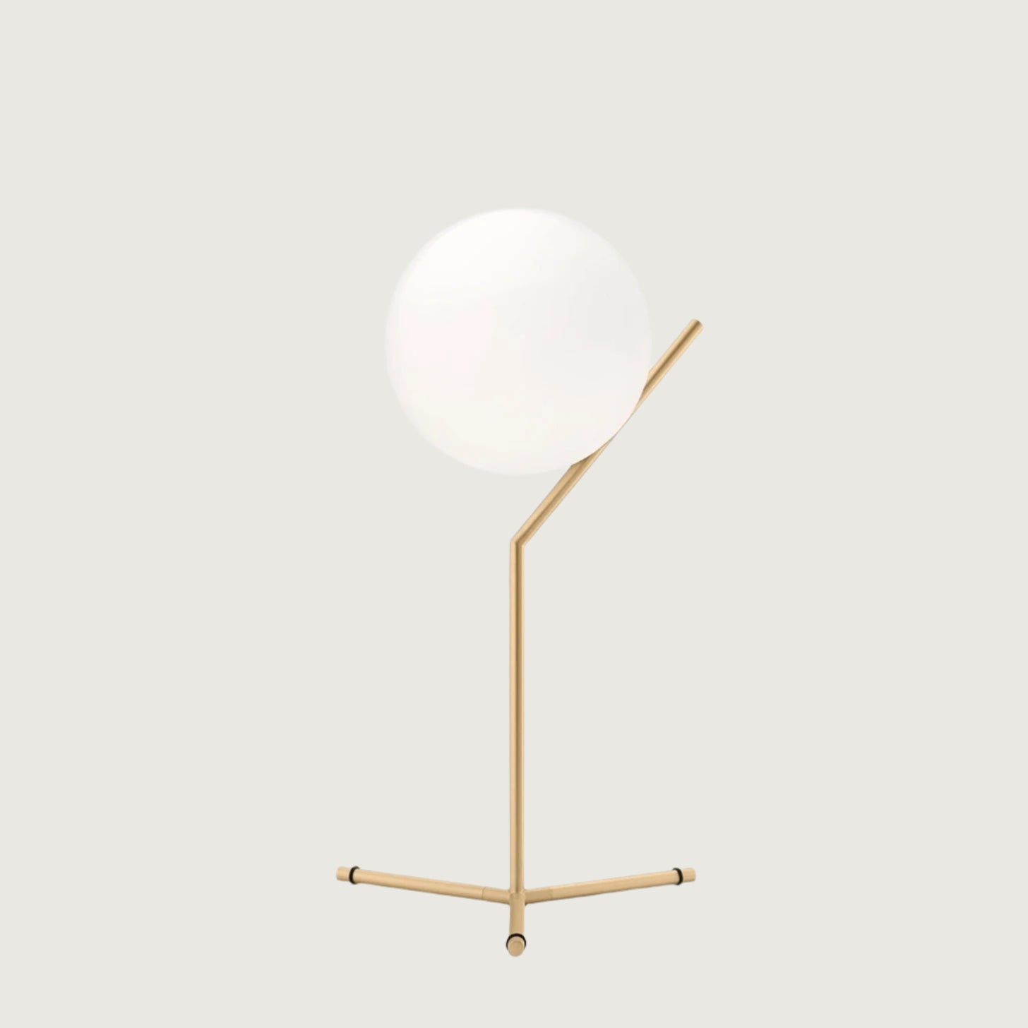 Lámpara de Mesa Moderna IC Lights con Base de Latón y Pantalla de Vidrio Blanco – Tamaño Estándar 0