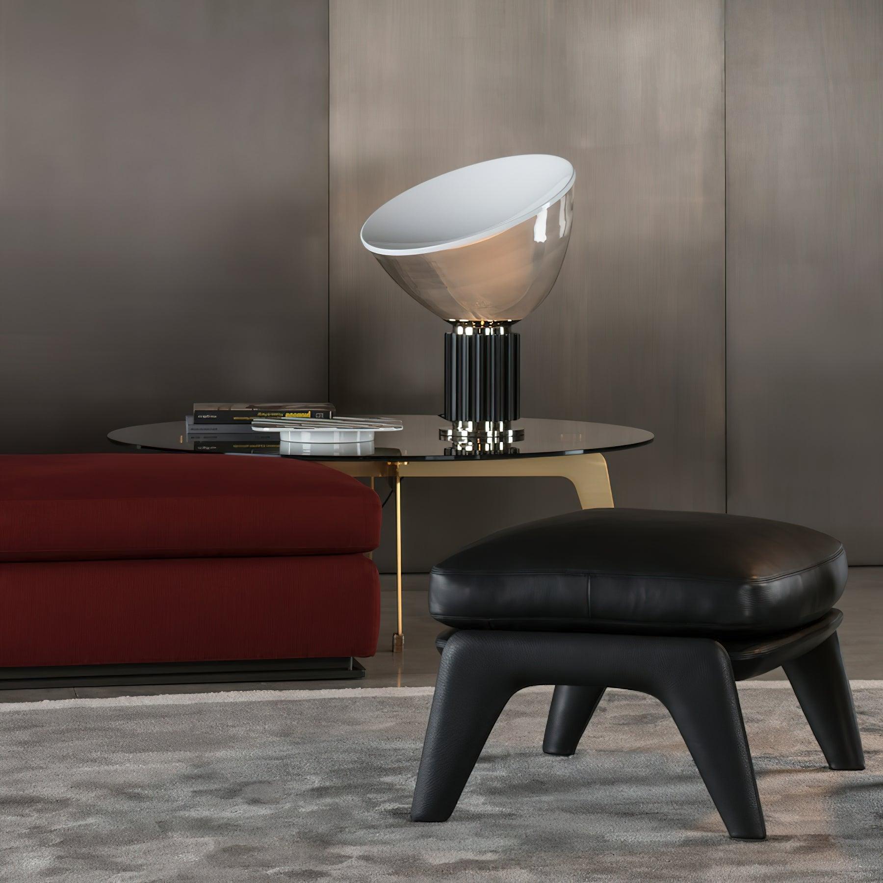 Lámpara de Mesa Moderna con Difusor de Cristal y Reflector de Aluminio – Ideal para Escritorio y Mesita de Noche 3